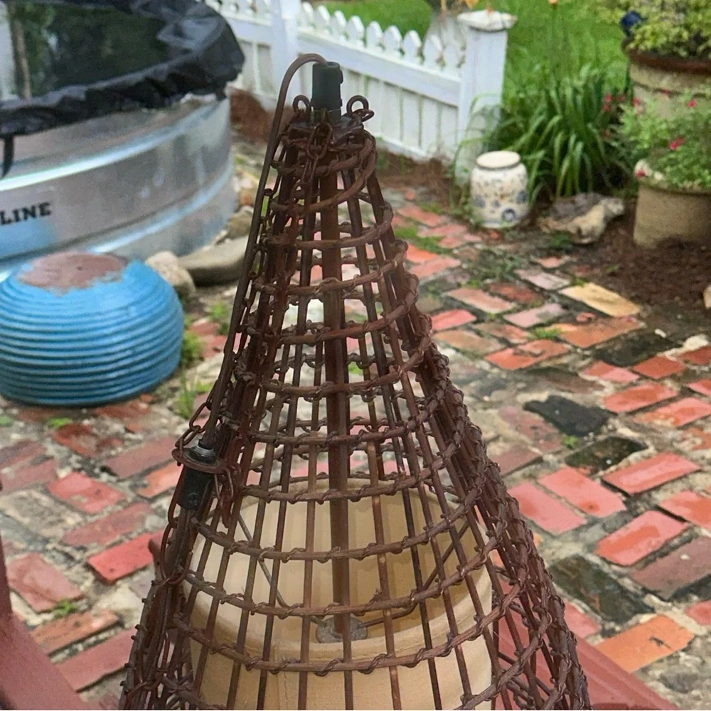 Unique Rustic vintage  wicker/rattan Lantern